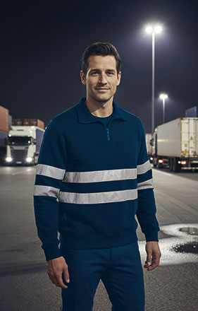 Sweatshirt Richmond Meia-Zip Visibilidade Aumentada